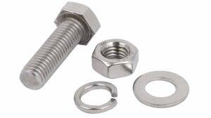 Long đen phẳng DIN 125 và long đen vênh (lò xo) DIN 127 lắp cùng bulong, đai ốc COGA