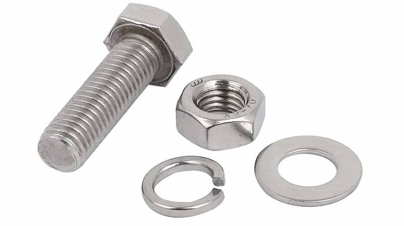 Long đen phẳng DIN 125 và long đen vênh (lò xo) DIN 127 lắp cùng bulong, đai ốc COGA